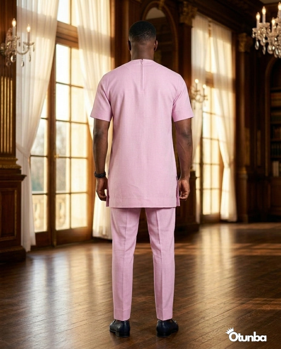 African Men's Kaftan | Custom Senator Wear | Pink — Photo 211 | OTUNBA Luxury Fashion