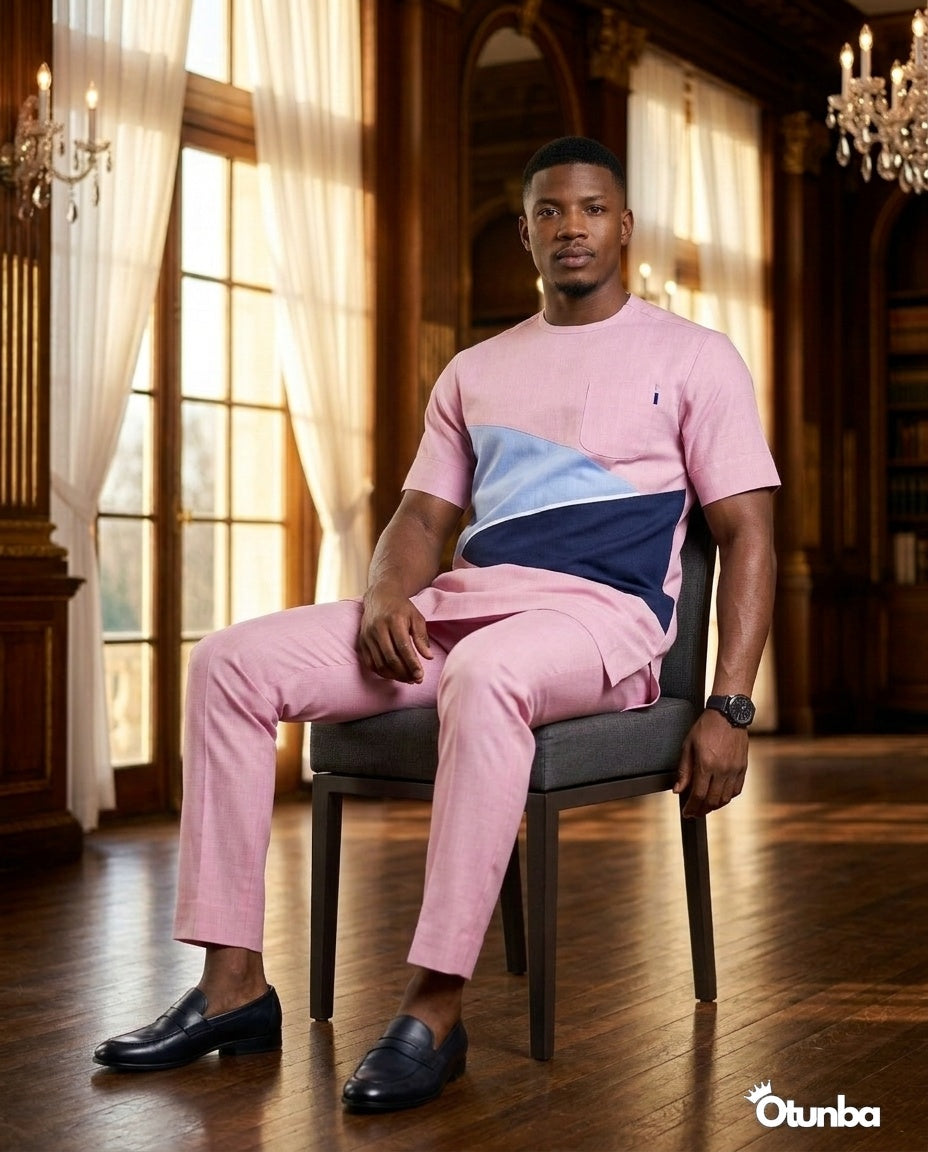 African Men's Kaftan | Custom Senator Wear | Pink — Photo 212 | OTUNBA Luxury Fashion