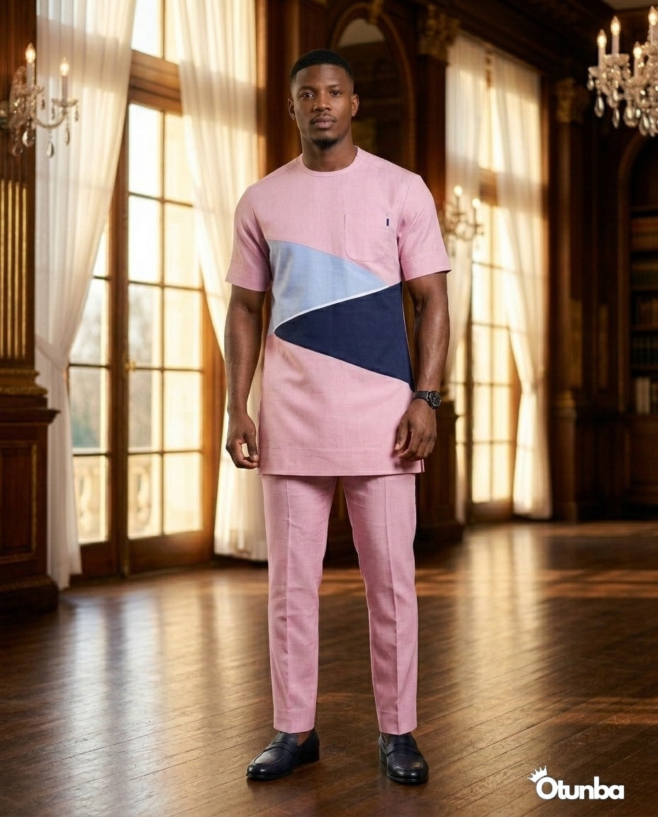African Men's Kaftan | Custom Senator Wear | Pink — Photo 213 | OTUNBA Luxury Fashion