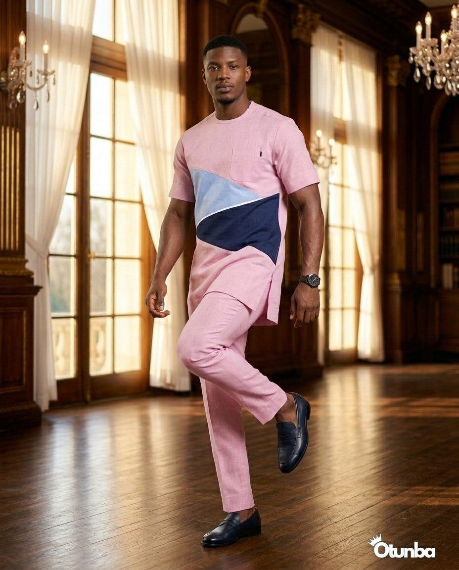 African Men's Kaftan | Custom Senator Wear | Pink — Photo 214 | OTUNBA Luxury Fashion