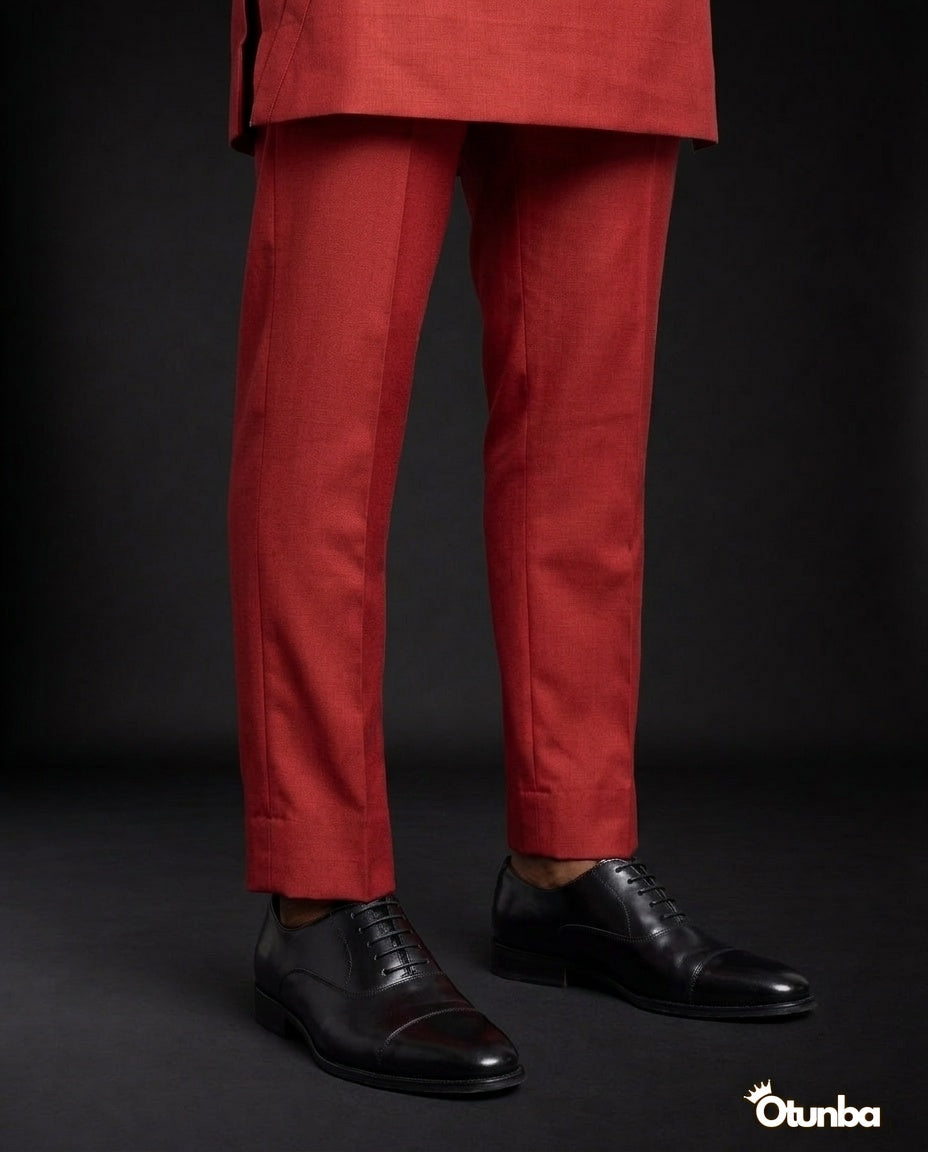 African Men's Kaftan | Custom Senator Wear | Red — Photo 221 | OTUNBA Luxury Fashion