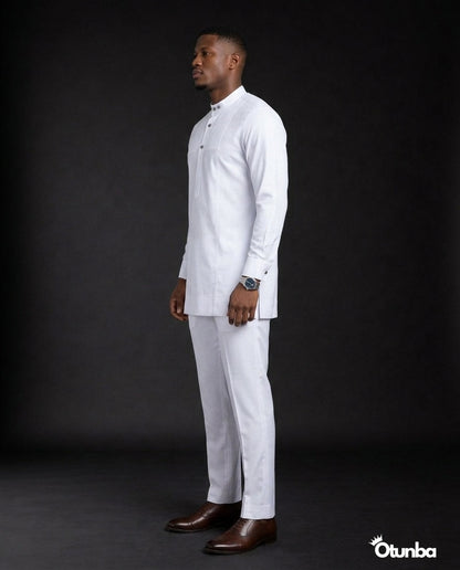 African Men's Kaftan | Custom Senator Wear | White — Photo 232 | OTUNBA Luxury Fashion