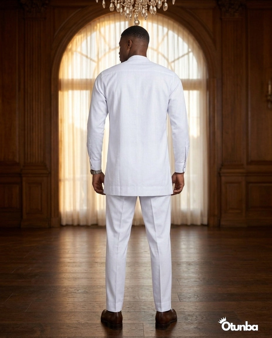 African Men's Kaftan | Custom Senator Wear | White — Photo 235 | OTUNBA Luxury Fashion