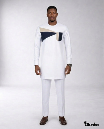 African Men's Kaftan | Custom Senator Wear | White Style — Photo 241 | OTUNBA Luxury Fashion