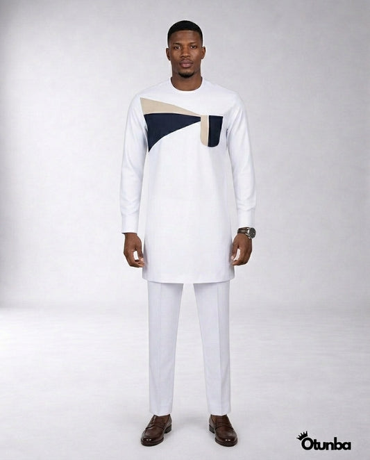 African Men's Kaftan | Custom Senator Wear | White Style — Photo 241 | OTUNBA Luxury Fashion