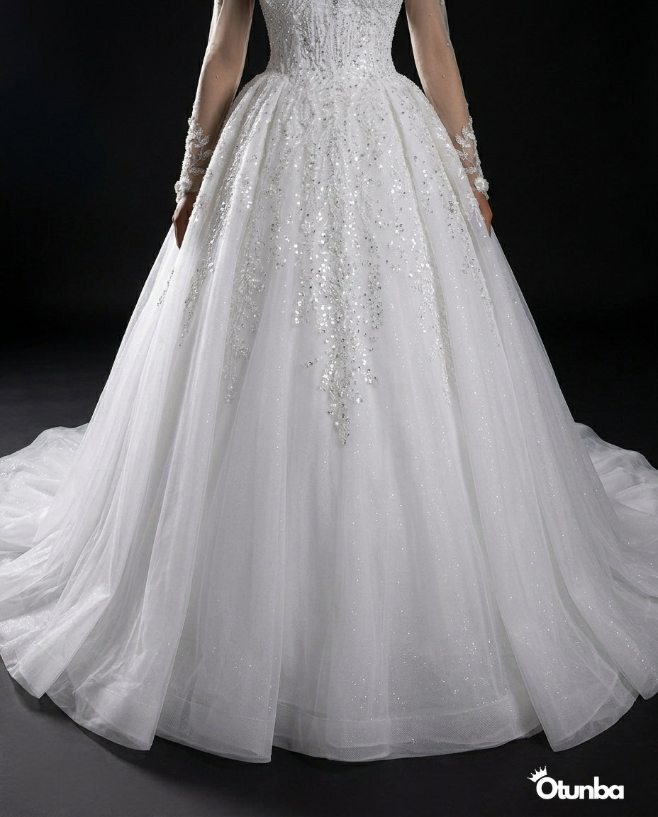 Luxurious Lace Wedding Dress | Long Sleeve Bridal Gown — Photo 2 | OTUNBA Luxury Fashion