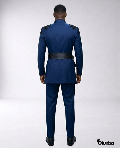 Luxury African Men Kaftan | Custom Sizing | Navy Blue — Photo 50 | OTUNBA Luxury Fashion