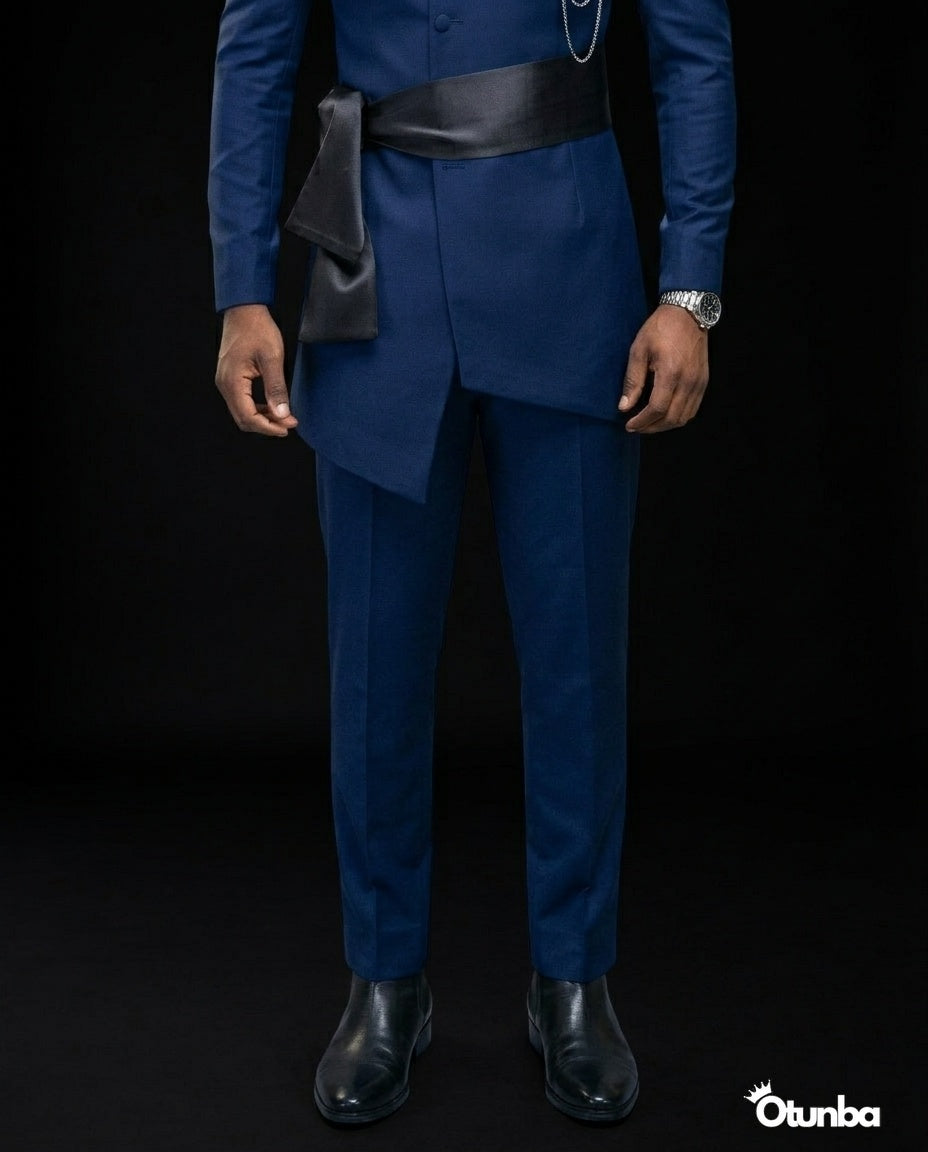 Luxury African Men Kaftan | Custom Sizing | Navy Blue — Photo 53 | OTUNBA Luxury Fashion