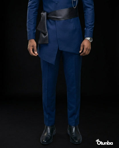 Luxury African Men Kaftan | Custom Sizing | Navy Blue — Photo 53 | OTUNBA Luxury Fashion