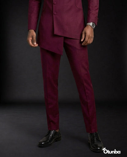 Luxury African Men Kaftan | Custom Sizing | Royal Burgundy — Photo 65 | OTUNBA Luxury Fashion