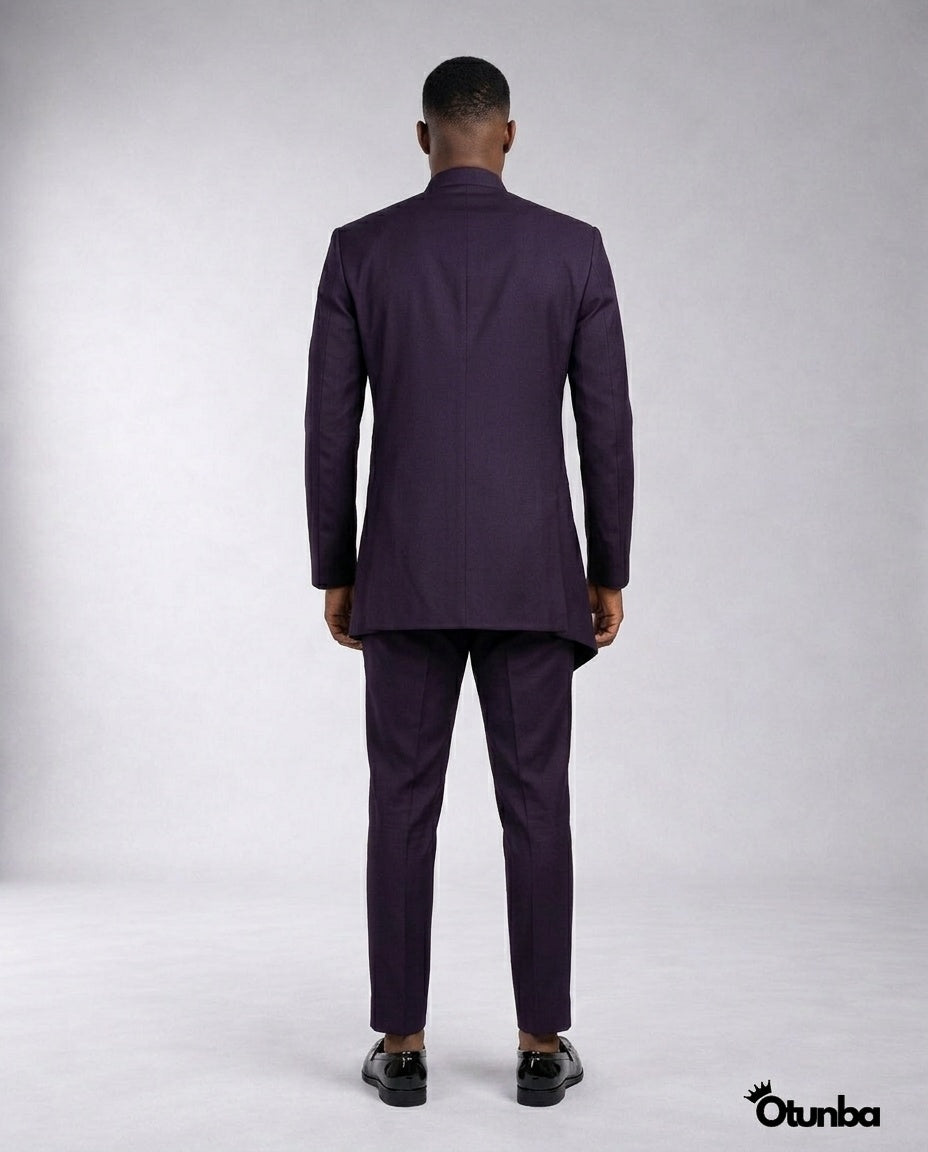 Luxury African Men Kaftan | Custom Size | Royal Purple Attire — Photo 2 | OTUNBA Luxury Fashion