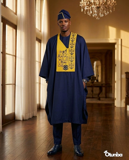 Luxury Agbada | Custom Sizing | Yellow — Photo 372 | OTUNBA Luxury Fashion