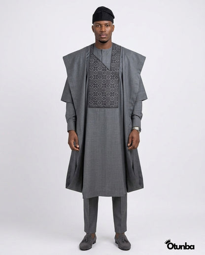 Luxury Agbada for Men | Custom Sizing | Grey — Photo 303 | OTUNBA Luxury Fashion