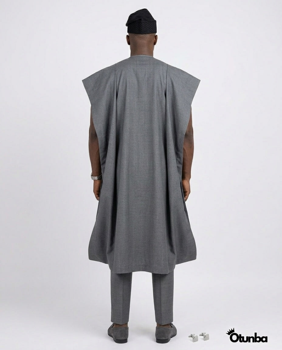 Luxury Agbada for Men | Custom Sizing | Grey
