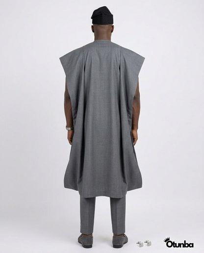 Luxury Agbada for Men | Custom Sizing | Grey — Photo 304 | OTUNBA Luxury Fashion