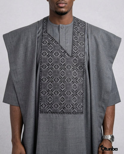 Luxury Agbada for Men | Custom Sizing | Grey — Photo 305 | OTUNBA Luxury Fashion