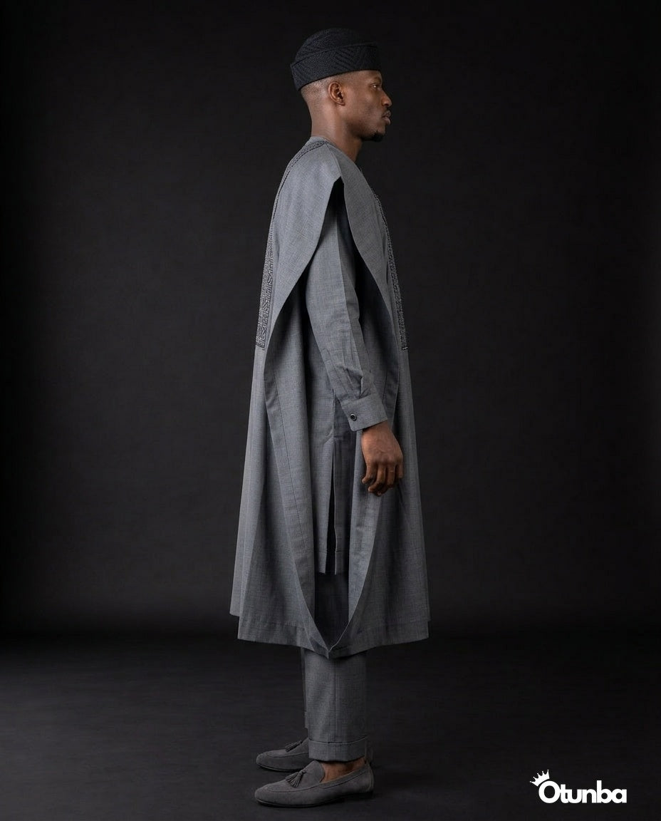 Luxury Agbada for Men | Custom Sizing | Grey — Photo 306 | OTUNBA Luxury Fashion