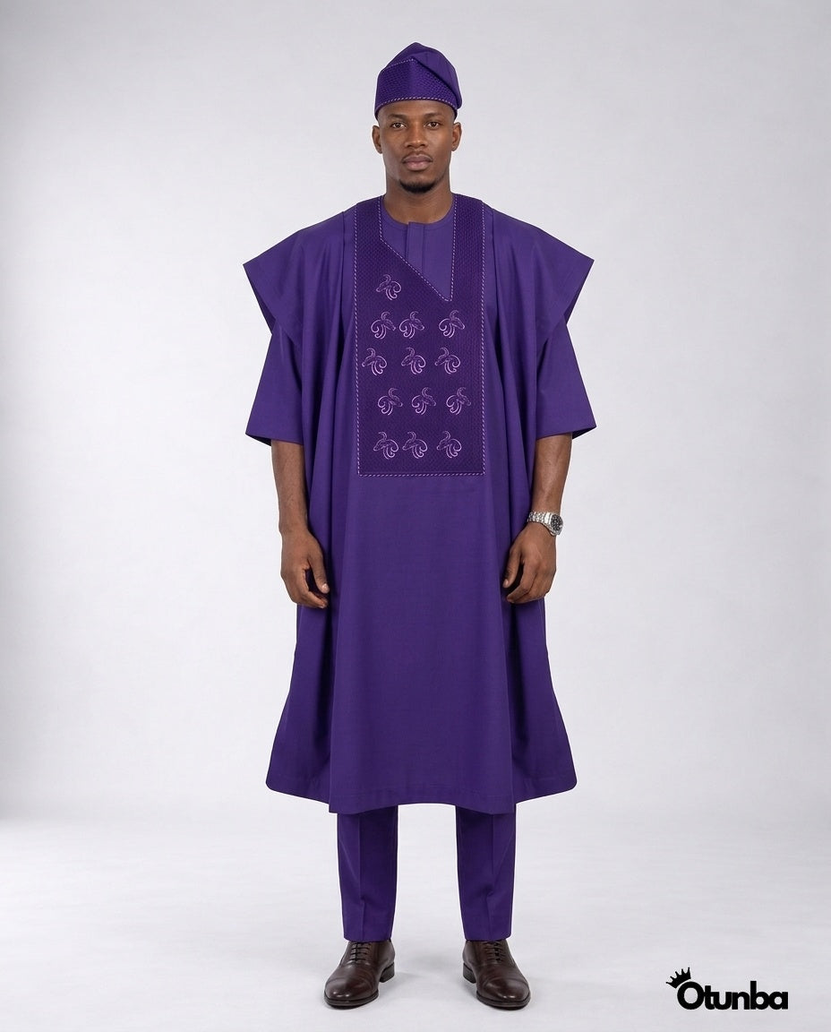Luxury Agbada for Men | Custom Sizing | Purple — Photo 318 | OTUNBA Luxury Fashion