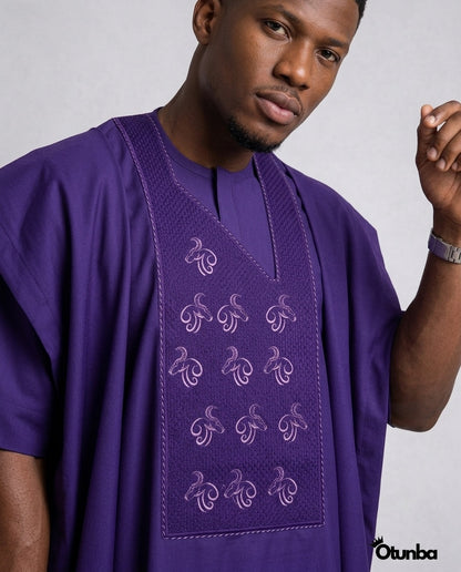 Luxury Agbada for Men | Custom Sizing | Purple — Photo 320 | OTUNBA Luxury Fashion