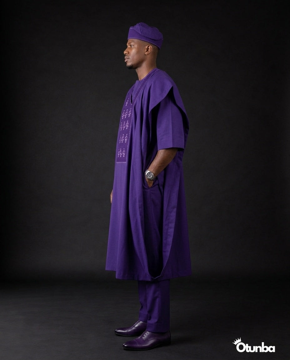 Luxury Agbada for Men | Custom Sizing | Purple — Photo 321 | OTUNBA Luxury Fashion
