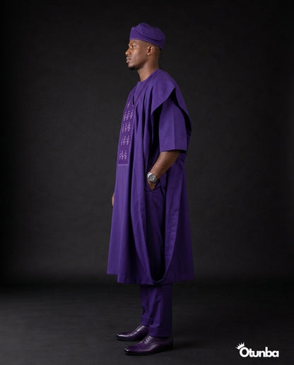Luxury Agbada for Men | Custom Sizing | Purple — Photo 321 | OTUNBA Luxury Fashion