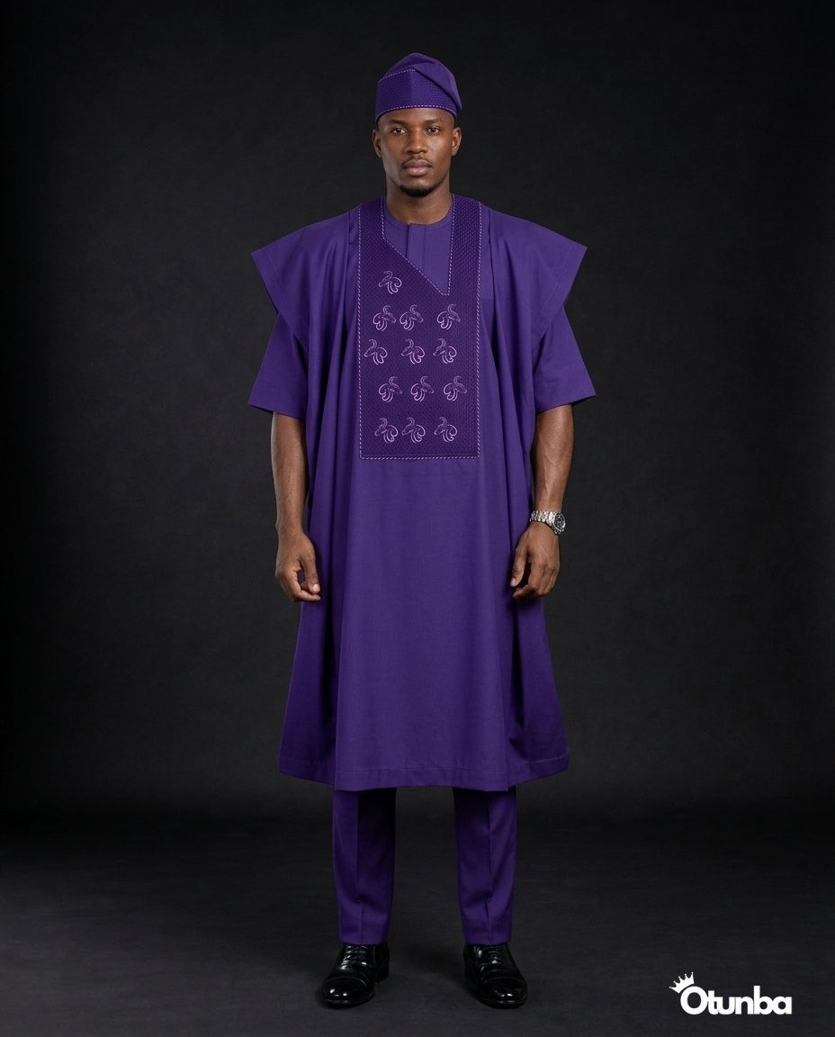 Luxury Agbada for Men | Custom Sizing | Purple — Photo 322 | OTUNBA Luxury Fashion