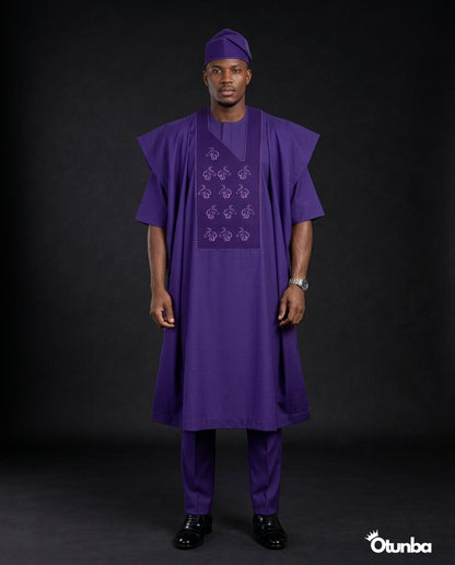 Luxury Agbada for Men | Custom Sizing | Purple — Photo 322 | OTUNBA Luxury Fashion
