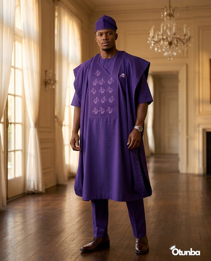 Luxury Agbada for Men | Custom Sizing | Purple — Photo 323 | OTUNBA Luxury Fashion