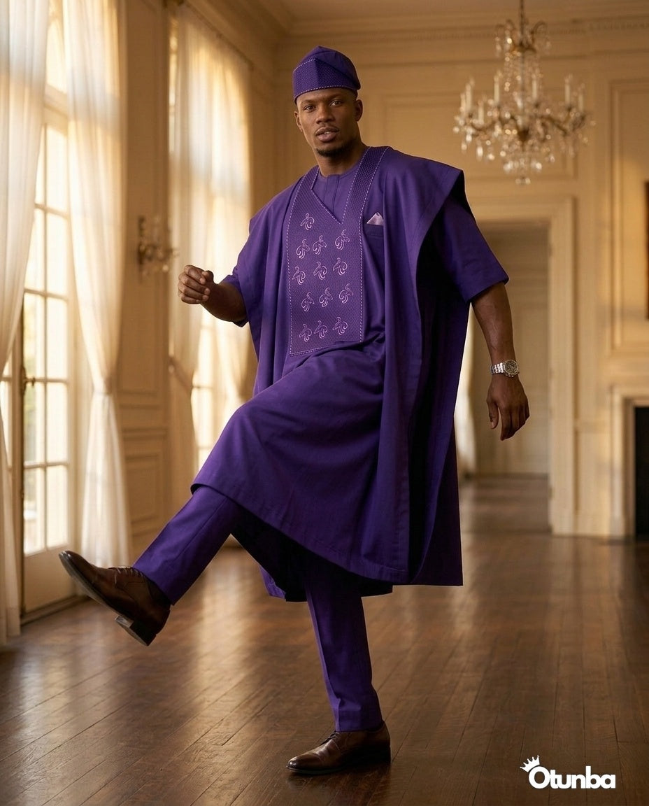 Luxury Agbada for Men | Custom Sizing | Purple — Photo 327 | OTUNBA Luxury Fashion