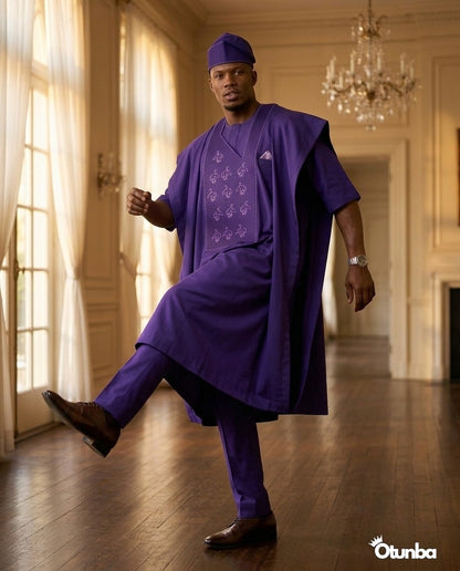 Luxury Agbada for Men | Custom Sizing | Purple — Photo 327 | OTUNBA Luxury Fashion
