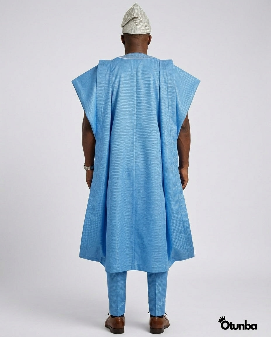 Luxury Agbada for Men | Custom Sizing | Sky Blue — Photo 332 | OTUNBA Luxury Fashion