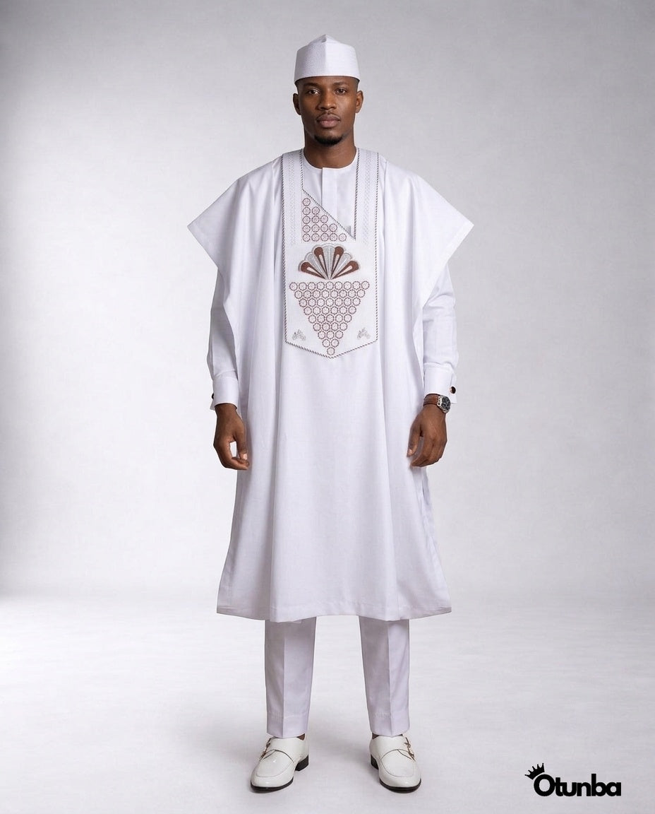 Luxury Agbada for Men | Custom Sizing | White