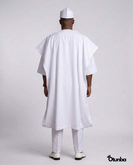Luxury Agbada for Men | Custom Sizing | White — Photo 348 | OTUNBA Luxury Fashion