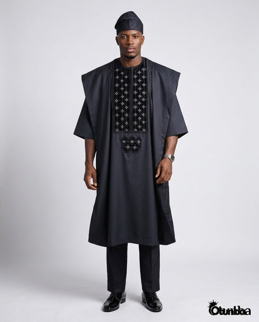 Luxury Black Agbada | Custom Sizing | Black — Photo 378 | OTUNBA Luxury Fashion