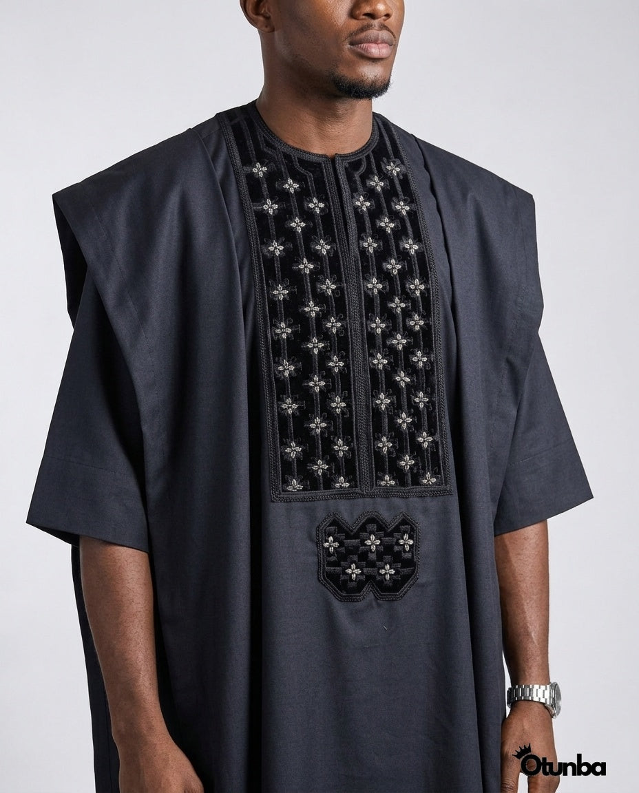 Luxury Black Agbada | Custom Sizing | Black — Photo 380 | OTUNBA Luxury Fashion