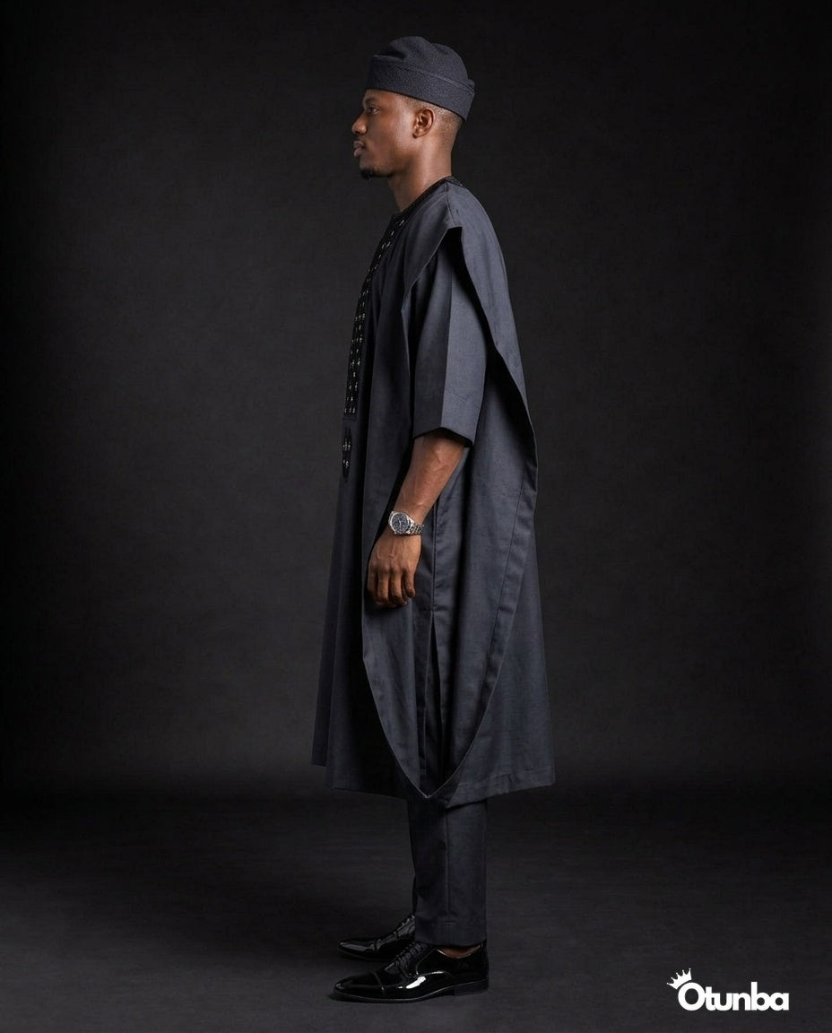 Luxury Black Agbada | Custom Sizing | Black — Photo 381 | OTUNBA Luxury Fashion