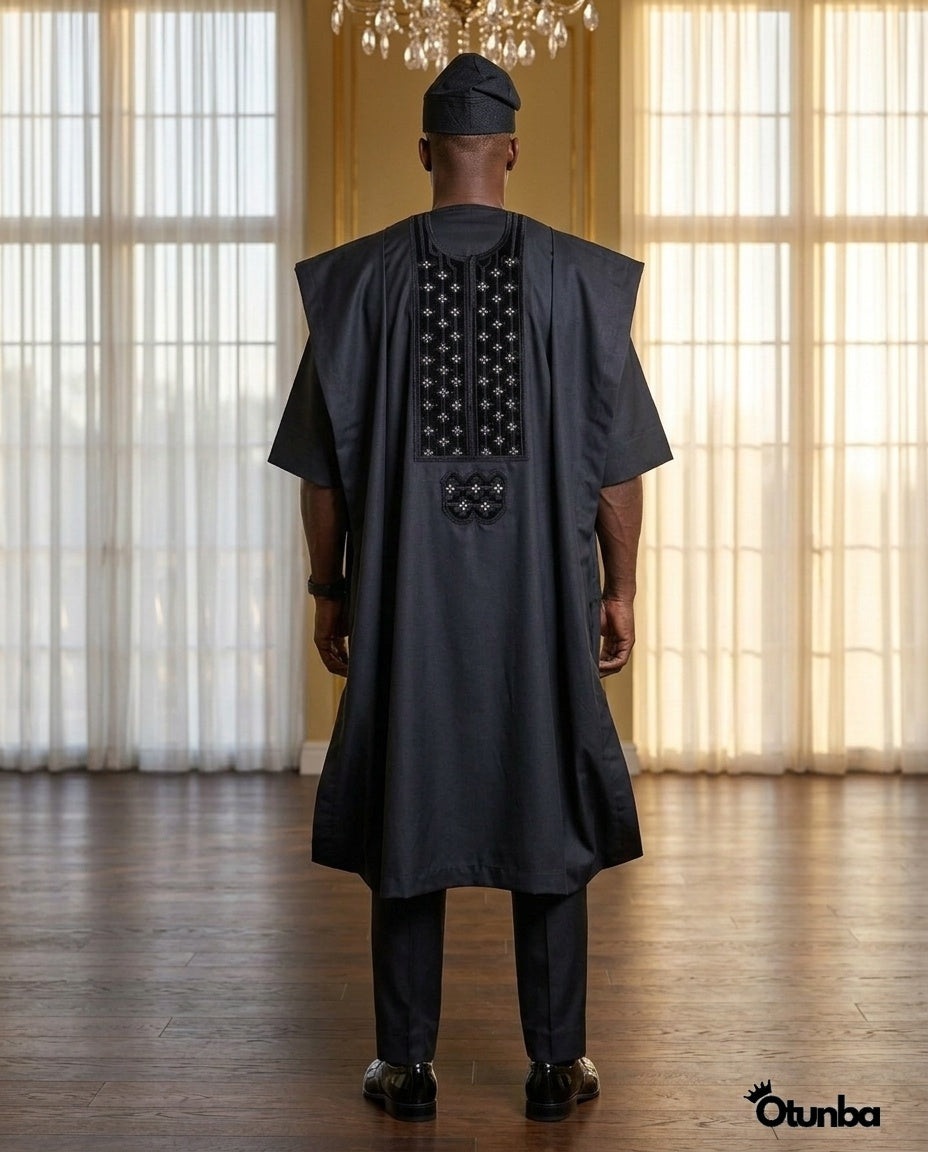Luxury Black Agbada | Custom Sizing | Black — Photo 384 | OTUNBA Luxury Fashion