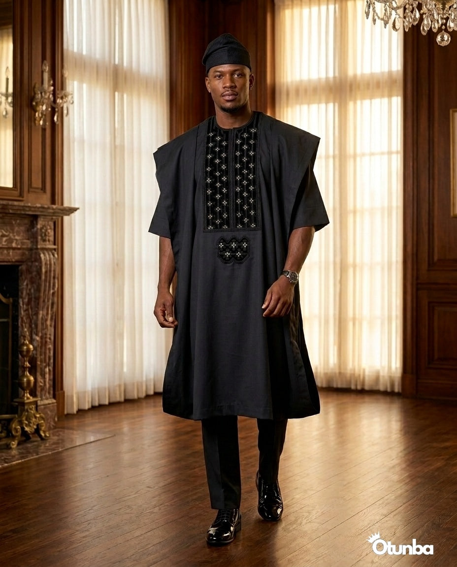 Luxury Black Agbada | Custom Sizing | Black — Photo 386 | OTUNBA Luxury Fashion