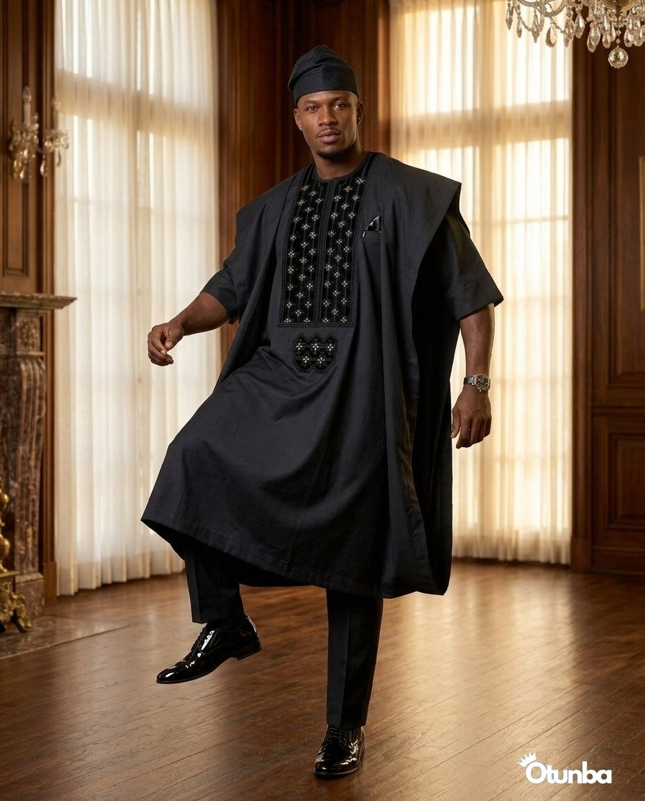 Luxury Black Agbada | Custom Sizing | Black — Photo 387 | OTUNBA Luxury Fashion