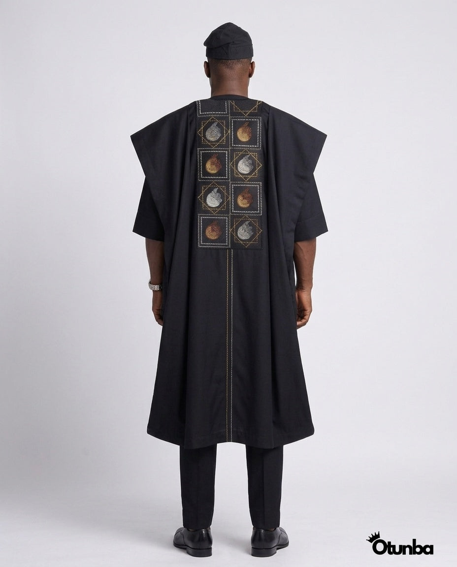 Luxury Black Agbada | Custom Sizing | Black Style