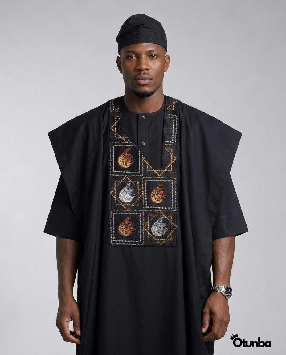 Luxury Black Agbada | Custom Sizing | Black Style