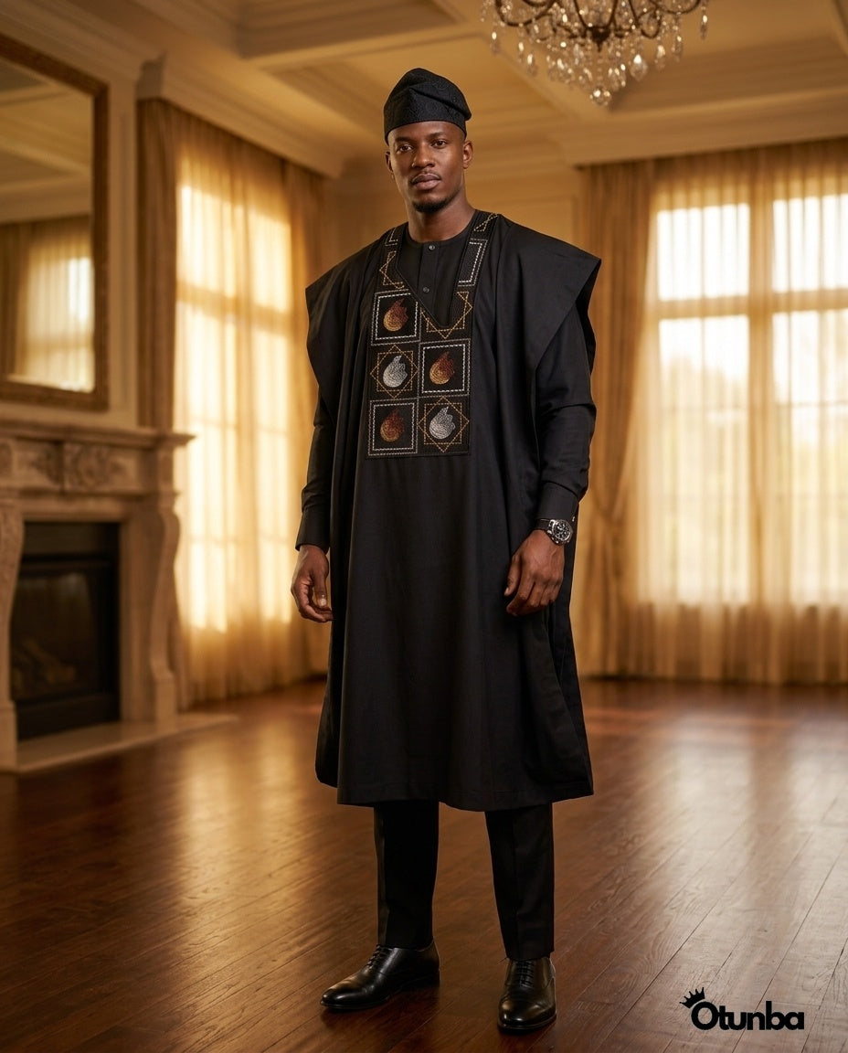 Luxury Black Agbada | Custom Sizing | Black Style — Photo 400 | OTUNBA Luxury Fashion