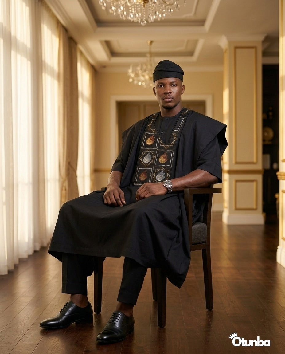 Luxury Black Agbada | Custom Sizing | Black Style — Photo 402 | OTUNBA Luxury Fashion