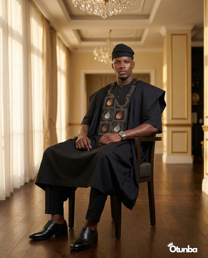 Luxury Black Agbada | Custom Sizing | Black Style — Photo 402 | OTUNBA Luxury Fashion
