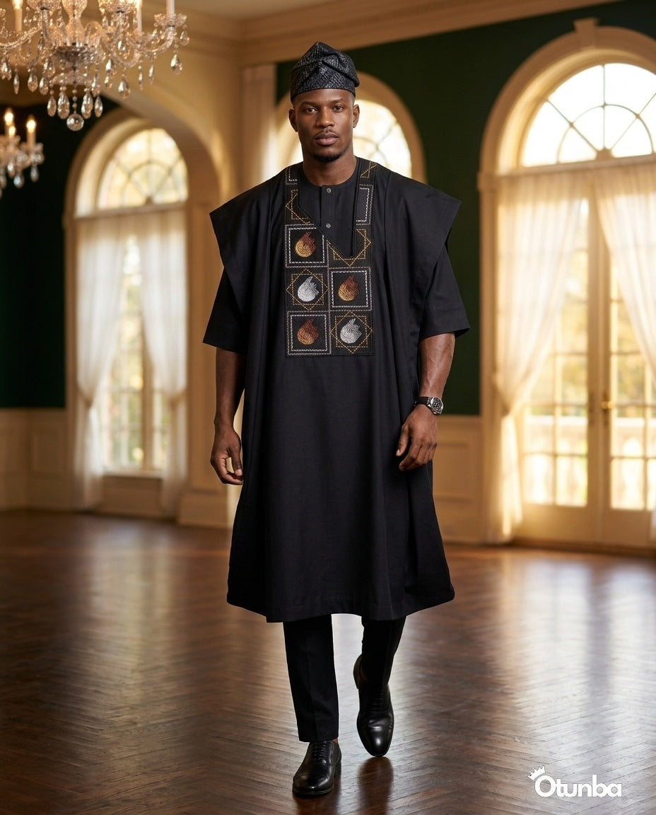 Luxury Black Agbada | Custom Sizing | Black Style — Photo 404 | OTUNBA Luxury Fashion