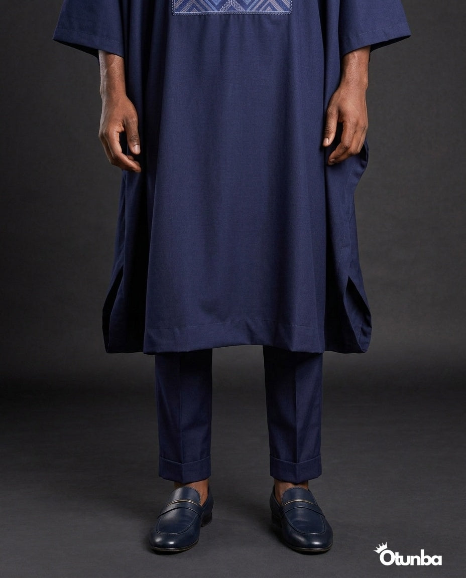 Luxury Blue Agbada for Men | Custom Sizing | Blue — Photo 415 | OTUNBA Luxury Fashion