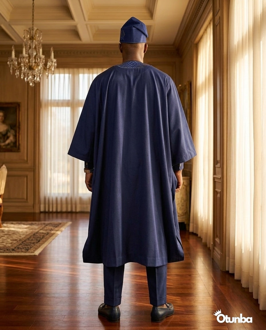 Luxury Blue Agbada for Men | Custom Sizing | Blue — Photo 417 | OTUNBA Luxury Fashion