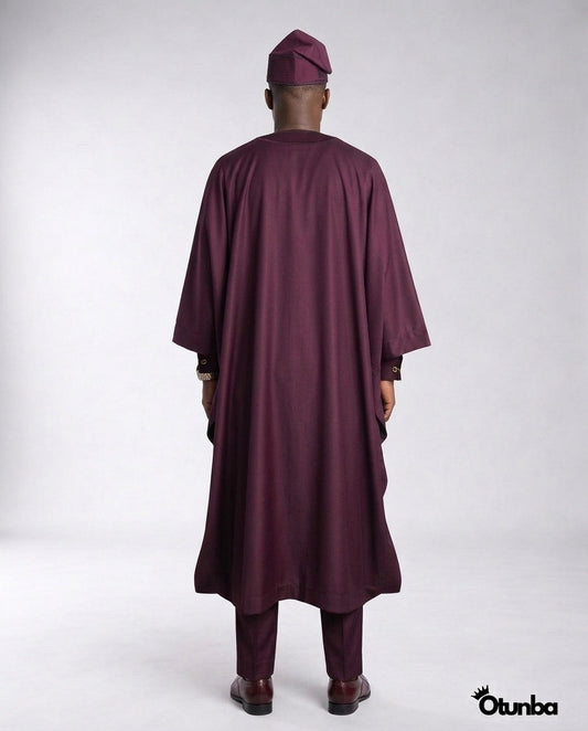 Luxury Burgundy Agbada | Custom Sizing | Burgundy — Photo 426 | OTUNBA Luxury Fashion