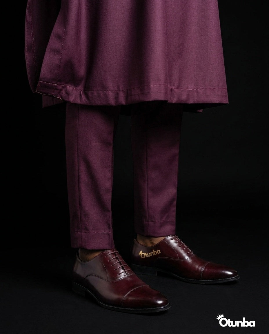 Luxury Burgundy Agbada | Custom Sizing | Burgundy — Photo 429 | OTUNBA Luxury Fashion