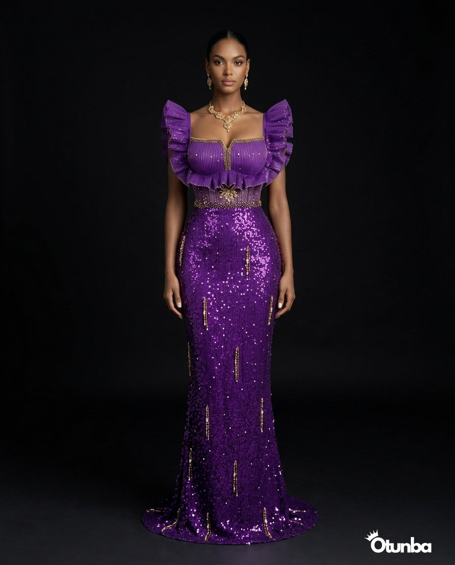Luxury Evening Elegant Dress | Purple — Photo 1 | OTUNBA Luxury Fashion